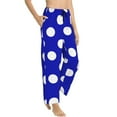 thumbnail image 2 of Balery Blue And White Polka Dot print Women's Pajama Pants,Ultra Lightweight Pjs,Lounge Pant-Small, 2 of 9