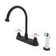 thumbnail image 2 of Kingston Brass KB3751PX Two Handle 8 in. Kitchen Faucet with White Non-Metallic Sprayer, 2 of 4