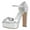 Silver, variant on FSJ Women Fashion Platform Chunky High Heels Ankle Strap Comfy Open Toe Block Heels Sandals Wedding Party Summer Dress Shoes Size 8 Silver