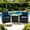 Blue - Basic Style, variant on 3-Piece Patio Furniture Set with Swivel Rocking Chairs & Tempered Glass Table - 360° Rotating Outdoor Bistro Set, Weatherproof Wicker & Steel Frame, Thick Cushions for Garden, Poolside (Red)