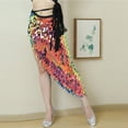 thumbnail image 5 of Women's High Waisted Sequin Maxi Skirt Shimmering Iridescent Mermaid Silhouette Side Split Long Skirt Elegant Tie Waist Cover Up For Cocktail Party Music Festival, 5 of 5