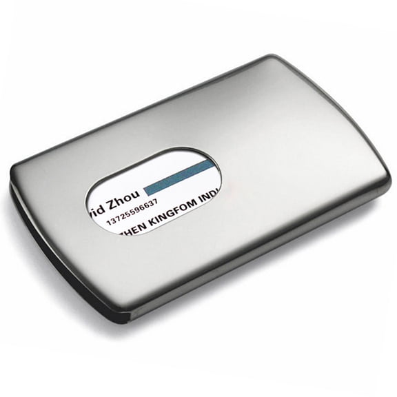 HOMEMAXS Stainless Steel Business Card Case for Holding Cards and More Portable and Silver