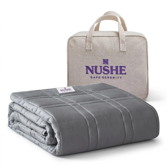 NUSHE Cooling Weighted Blanket for Adults, Bamboo Viscose for Hot Sleepers, 15 lb Twin, Grey