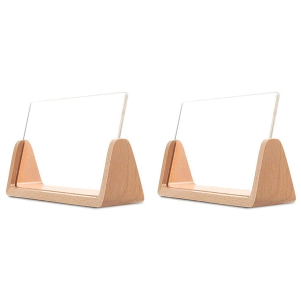 2X de Fotos de Acrílico en Forma de U Decoración Creativa de Escritorio de Madera Maciza para El Hogar para Oficina / Dormitorio / Sala de Estar / Cafetería
