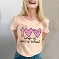 thumbnail image 2 of Delayuji 100 Days of School Shirt Women Teacher Tshirts Happy 100Th Days Shirt Celebration Appreciation Beige Xxxl Polyester,Spandex Short Sleeve Shirts for Women, 2 of 5