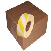 Tape Planet White and Yellow Safety Striped Flagging Tape 1 3/16 x 31.200 ft Roll Non-Adhesive (12 Roll/Case)