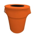 thumbnail image 2 of LA Linen Stretch Spandex Trash Can cover 44-Gallon Round,Orange, 2 of 3