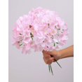 thumbnail image 2 of Silk Hydrangea Heads with Stems Artificial Flowers Heads for Home Wedding Decor,Pack of 10 (Sky Blue), 2 of 5