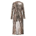 thumbnail image 5 of FYMNSI Women’s Sequin Jacket Mesh Duster Cardigan Glitter Sparkle Long Sleeve Open Front Coat Dresses for Evening Prom, 5 of 7