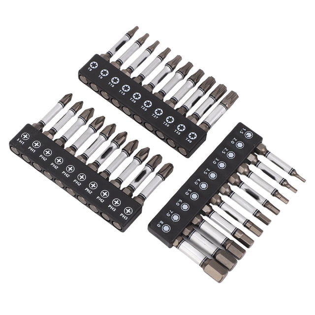 Impact Screwdriver Bit Set, Screwdriver Bit 30Pcs Hex Star Crossing Non Slip Bit Hex Shank for Repair Maintenance