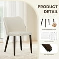 thumbnail image 3 of EOP Upholstered Dining Chairs Set of 2, Mid Century Modern Dining Room Chairs, Fabric Farmhouse Dining Side Chairs with Wood Legs, Armless Kitchen Chairs with Wingback, Beige, 3 of 7