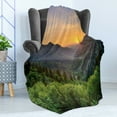 thumbnail image 4 of Appalachian Soft Flannel Fleece Throw Blanket, Sunset Panoramic Photo from Newfound Gap in the Smoky Mountains Print, Cozy Plush for Indoor and Outdoor Use, 50" x 60", Multicolor, by Ambesonne, 4 of 5