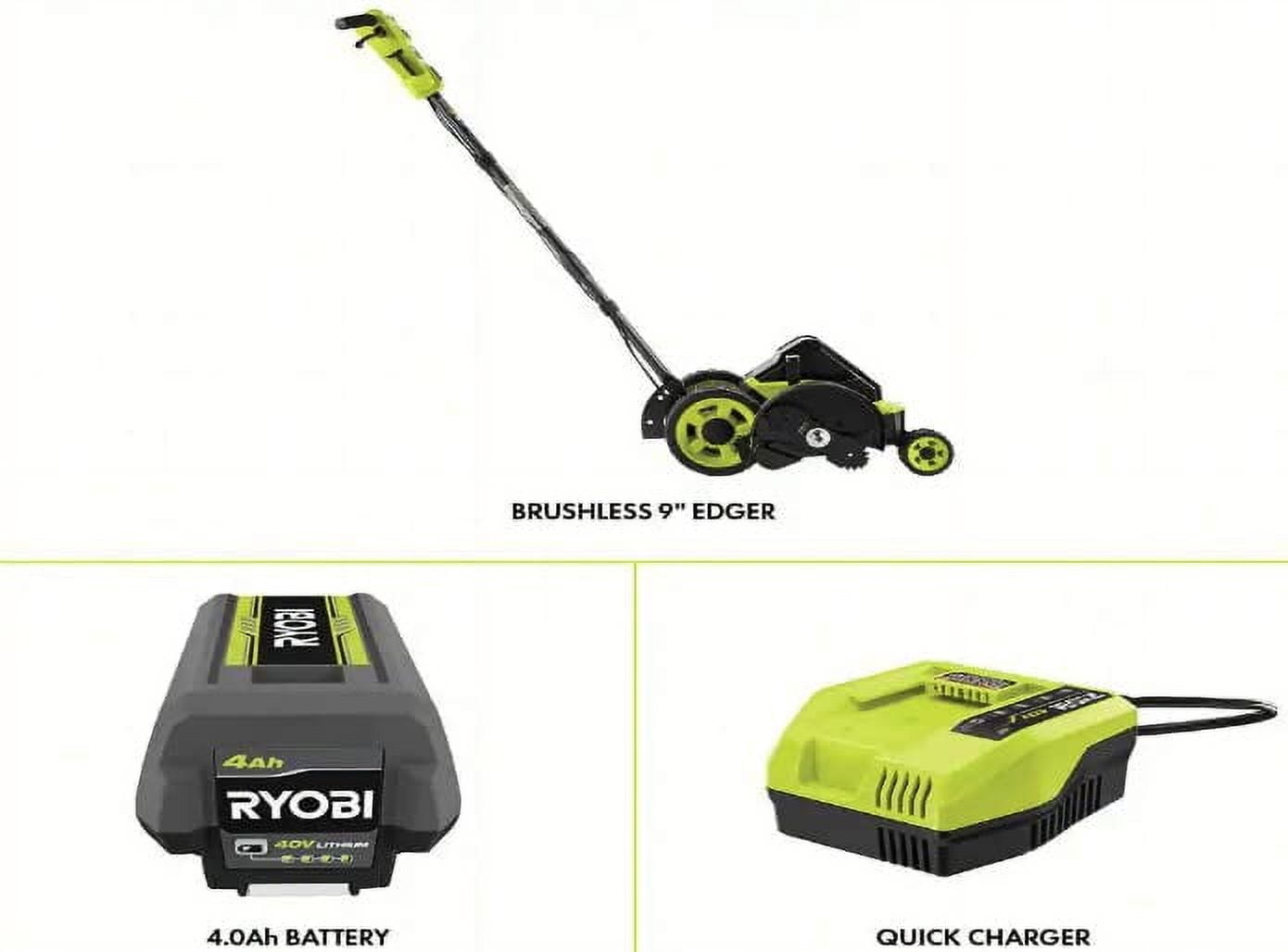RYOBI - 40V HP Brushless 9 in. Cordless Edger with 4.0 Ah Battery and Charger - RY40760VNM