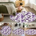 thumbnail image 6 of Watercolor Flowers Washable Area Rug&nbsp;4 ft Vintage Purple Brown Floral Soft Round&nbsp;Rugs for Living Room, Non Slip Carpet for Bedroom&nbsp;Entryway Dining Room, 6 of 9
