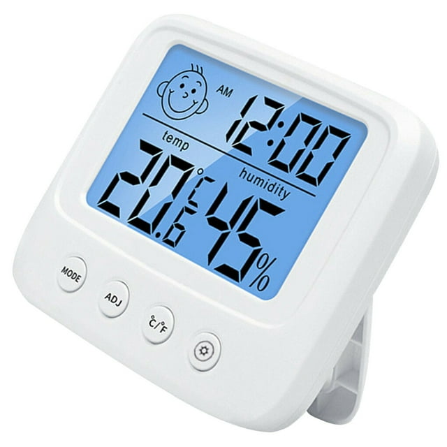 Bearachild Higrómetro Termómetro LCD Medidor de humedad Pantalla interior Higrómetros digitales multifunción prácticos Blanco con Type3 NO3