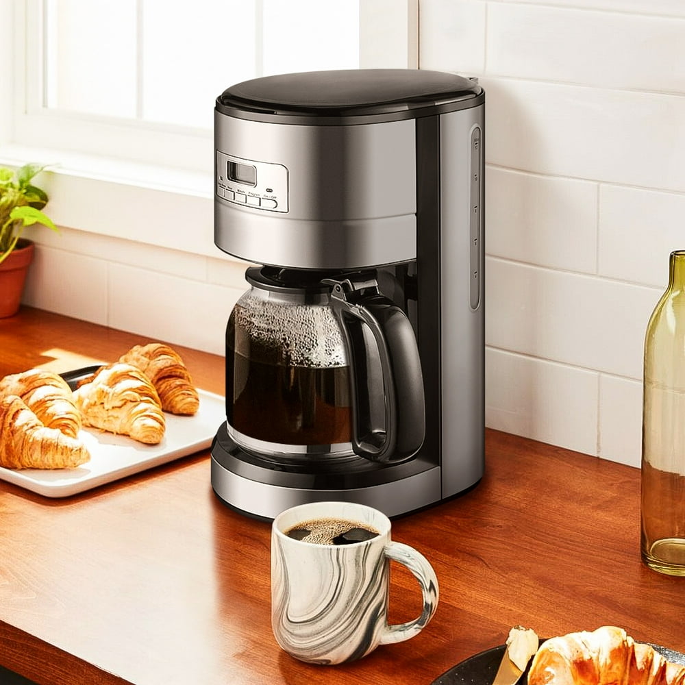 Veryke 12Cup Coffee Maker, Drip Coffeemaker with Filter and Glass