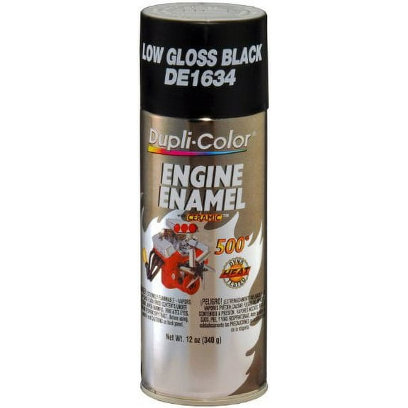 Dupli-Color (EDE163407 GM/Chrysler Low Gloss Black Engine Enamel with Ceramic - 12 oz. Aerosol, (Case of 6)