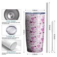 thumbnail image 6 of 20oz Tumblers Pink Breast Cancer and Pioneer Flower Stainless Steel Vacuum Insulated Double Wall Travel Tumbler Cups Mug with Lid and Straw,Cleaning Brush for Cold & Hot Drinks, 6 of 7