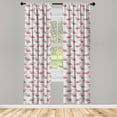thumbnail image 4 of Ambesonne Flamingo Window Curtains, Exotic Summer Illustration, Each 28" W x 63" L, Mint Green Pink White, 4 of 4