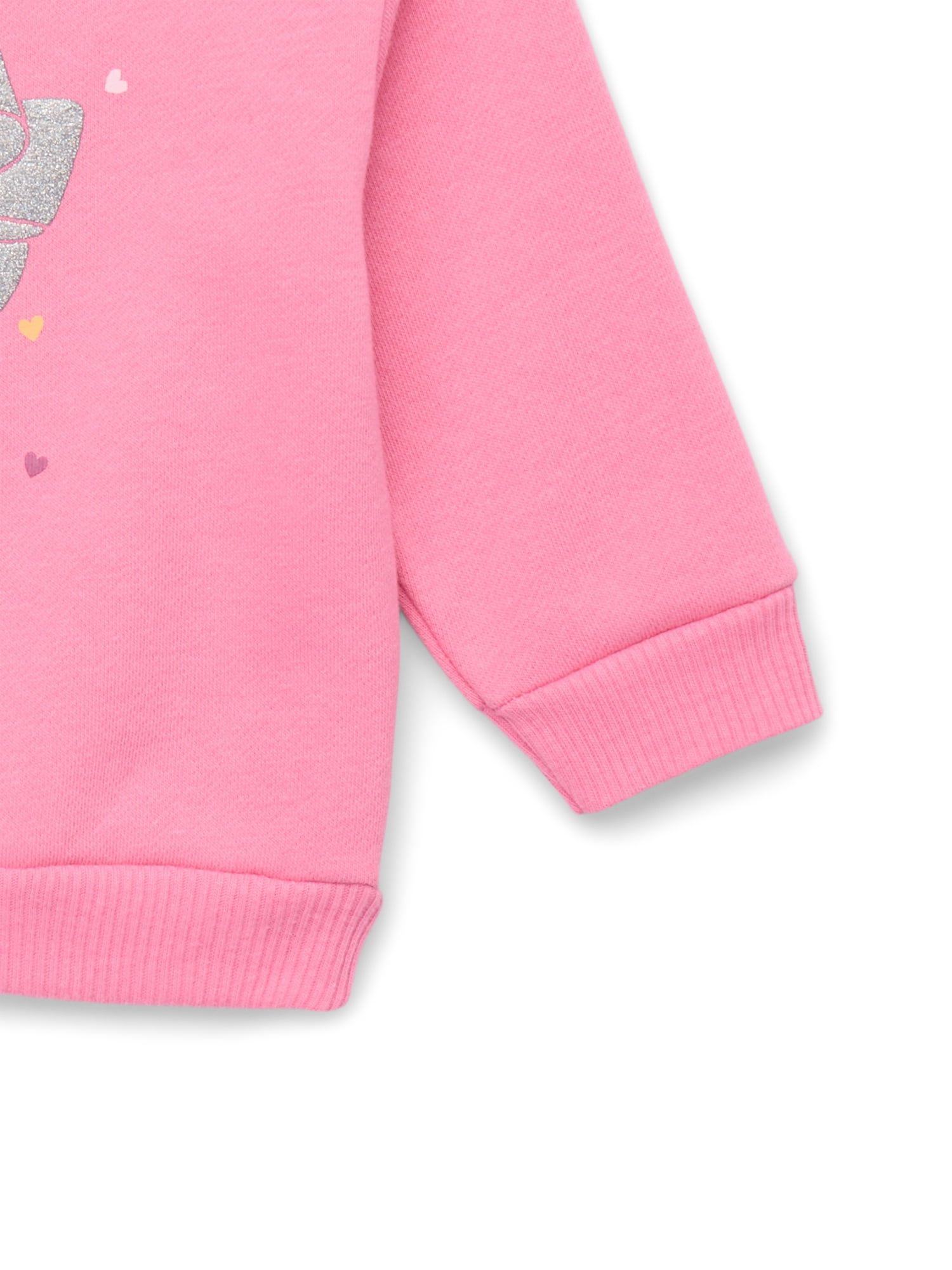 Garanimals Baby Girls Graphic Fleece Sweatshirt with Long Sleeves, Sizes 6-24 Months