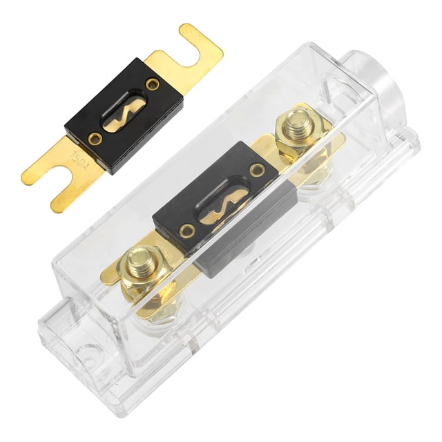 Unique Bargains 1 Set Car Audio 0 4 8 Gauge Inline ANL Fuse Holder Transparent Fuse Block with 2pcs 150A Fuse