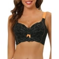 thumbnail image 1 of Sostenes de cobertura total para mujer Inspire Chic con tirantes anchos, largo, espalda alta, acolchados, encaje, push up C 36 Negro, 1 of 5