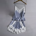 thumbnail image 2 of Women's Lace Camisole Pajama Set Cropped Tank Top with Shorts 2-Piece Ice Silk Loungewear Lightweight Sleepwear, 2 of 3