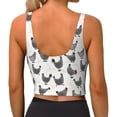 thumbnail image 3 of Bixox Women's Funny Chicken Pattern Fitness Navel Tank Top U-Back Yoga Tank Top Sweatshirt Sports Bra, 3 of 7