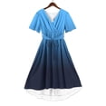 thumbnail image 5 of LIaqionyy Dresses for Women Summer Fashion Casual Short Sleeve V Neck Flowy Elegant Dress Vacation Sundress, 5 of 7