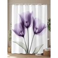 thumbnail image 4 of Shower Curtain Purple Tulip Shower Curtains for Bathroom, Waterproof Polyester Shower Curtain Set with Hooks, Stall Long Size 54"x78" Plant Floral, 4 of 6