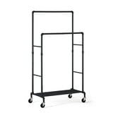 SunnyPoint Appendiabiti A Rotelle Con Ripiano | Struttura In Metallo 47x89x172 Cm, Con Ruote Bloccabili, GR-1TC - 6