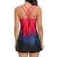 thumbnail image 4 of Gibobby Trajes de Baño Mujer Nuevo traje de baño de tamaño con cuerpo dividido estilo falda con espalda descubierta estampada y traje de baño tankini con(Rojo,G), 4 of 4