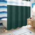 thumbnail image 5 of No Hook Shower Curtain, Pure Dark Green Shower Curtains for Bathroom with See Through Top Window, Simple Solid Color Waterproof & Washable Bath Curtain 66"x72", 5 of 9