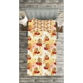 thumbnail image 3 of Ambesonne Rowan Quilted Bedspread Set 2 Pcs, Romantic Fall Season Tile, Twin Size, Orange Red Peach, 3 of 3