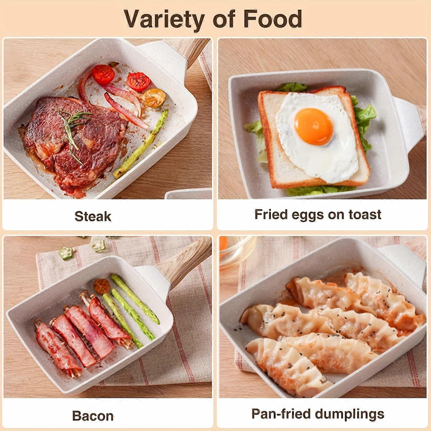 1set Japanese Frying Pan, Tamagoyaki Frying Pan, Tamagoyaki Rectangular Frying Pan, Japanese Rectangular Frying Pan, Non Stick Coated Frying Pan With