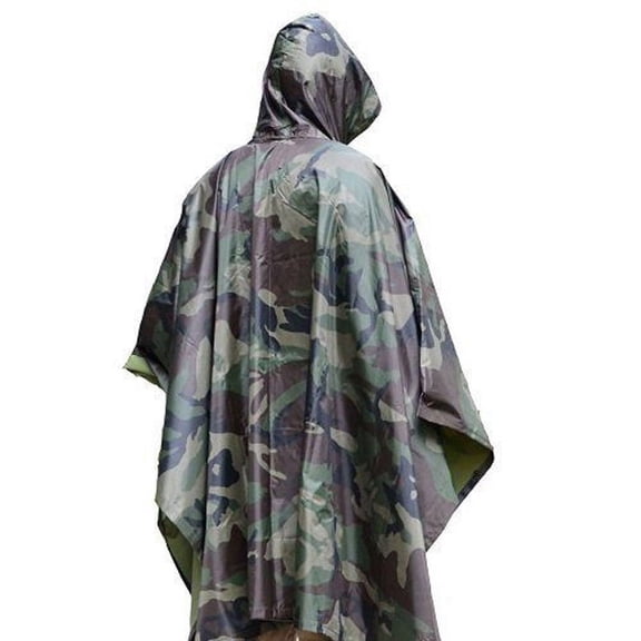 Antsir Military Camo Camouflage Ripstop Raincoat Poncho Unisex Hunting Hiking Woodland