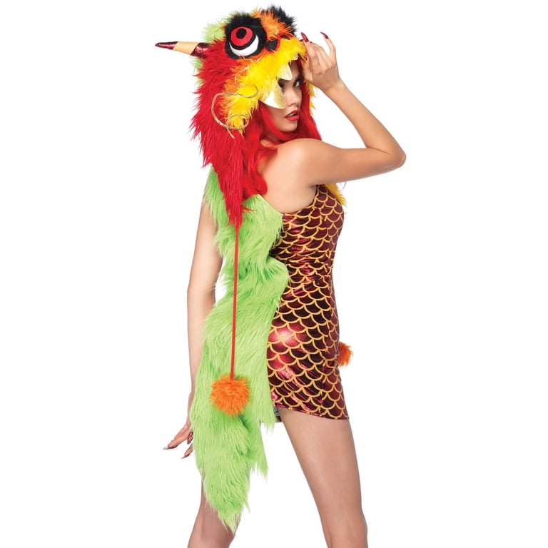 LEG AVENUE Zauber-Drachen-Kostüm – Grün, Größe S/M – Mit Kleid, Flügeln Und Kapuze – Leichtes Kostüm Für Fantasy-Fans