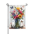 thumbnail image 2 of Welcome Spring Summer Garden Flag Floral Bouquet In Mason Jar Double Sided 12x18 Inch Yard Flag Outdoor Decoration Butterfly House Decor Small Yard Farmhouse Patriotic Holiday Gifts, 2 of 7