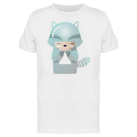 Kokeshi Raccoon Doll T-Shirt Men -Image by Shutterstock, Male Medium