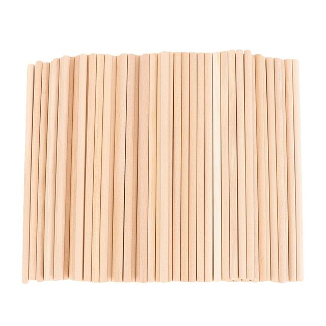KAKOWELY Craft Sticks 50pcs Wooden Sticks Wooden Craft Sticks DIY Wooden Rods Model Material11.81"X0.2"X0.2"