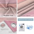 thumbnail image 4 of Pink Wooden Grain Blackout Curtains for Bedroom/Living Room, Thermal Insulated Kitchen Curtains, Vintage Chic Geometric Textured Grommet Darkening Window Treatment Drapes 42"x84"x2, 4 of 8
