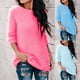 thumbnail image 2 of Suéter elegante de otoño para mujer, suéter cálido de color sólido, cuello redondo, manga larga, suéter de punto, blusa de talla grande, ropa hipster para mujer, 2 of 5