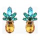 thumbnail image 3 of 1 par de pendientes con forma de piña y cristales incrustados para mujer, con decoración de diamantes (como se muestra), 3 of 6