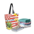 thumbnail image 2 of FORMRS Womens Canvas Tote Bag with Zipper Inner Pocket Shoulder Handbag, Striped Lemon, 2 of 7