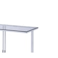 thumbnail image 2 of Benzara BM204499 Glass Top Metal Sofa Table with Marble Bottom Shelf, Silver & Clear, 2 of 2