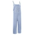 thumbnail image 5 of Lisingtool Womens Overalls Fashion Women Pocket Bandage Sleeveless Jumpsuit Stripe Bodysuit Playsuit Romper Jumpsuits for Women Dressy Blue, 5 of 6