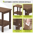thumbnail image 4 of FUNDAZE HDPE 2-Layer End Table for Living Room, Outdoor Side Table, Patio Small End Table, Brown, 4 of 12