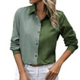 thumbnail image 1 of AherBiu Womens Button down Shirts Long Sleeve Collared Fall Blouses Dressy Casual Work Office Tops, 1 of 5