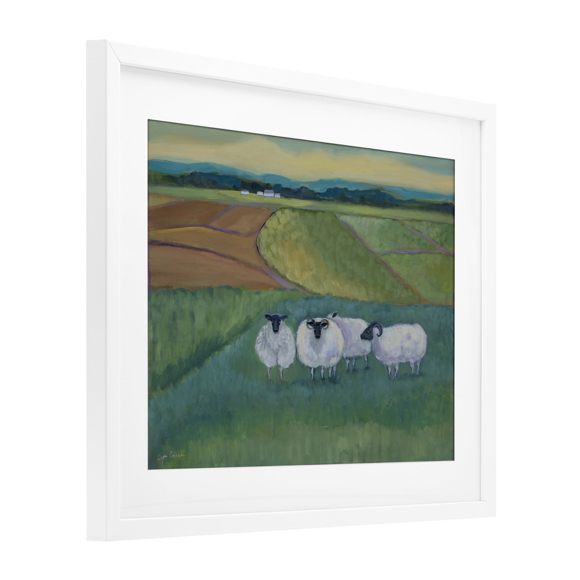 Stupell Industries Sheep Herd Meetup White Framed Print Under Glass, design by Lynn Ericson Fine Art