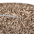 thumbnail image 3 of Vine Pouf Cover with Zipper, Illustration of Abstract Curly Floral Lines Classical Vintage Design Inspiration, Soft Decorative Fabric Unstuffed Case, 30" W X 17.3" L, Beige and Brown, by Ambesonne, 3 of 5